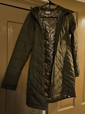 Columbia Women's Heavenly Long Hooded Jacket Stone Green Small
